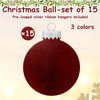 Liliful 15 Pcs Velvet Christmas Balls Bulk Flocked Christmas Tree
