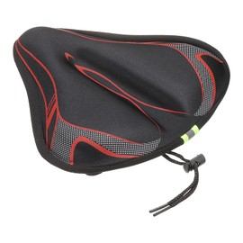 sourcing map Bike Seat Cover Bicycle Saddle Cushion with Large Comfortable Gel Padded Oversized Paddle for Men Women Stationary Bikes, Red