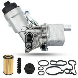 Engine Oil Cooler Filter Housing Assembly with Gasket Compatible with 2011-2021 Chevy Cruze Sonic Trax Buick Encore 1.4L Replaces 918-428 88179-91400