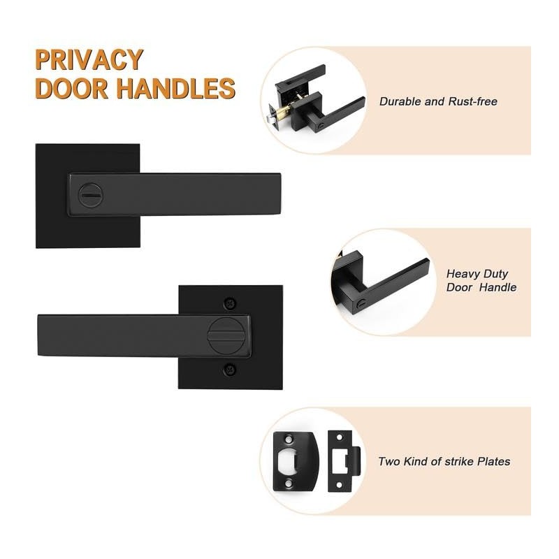 Probrico 5 Pack| Square Privay Levers for Bed and Bath