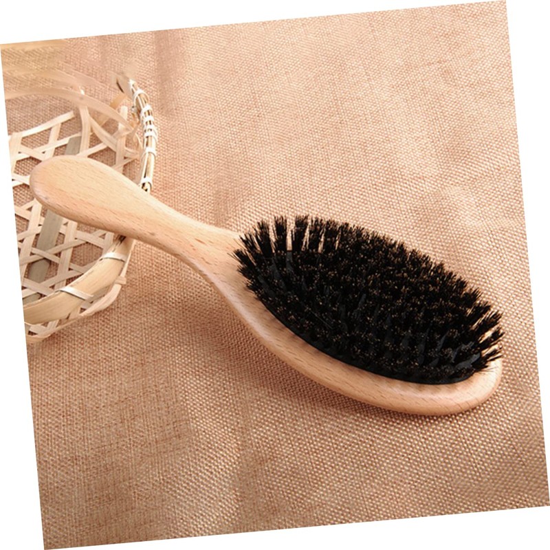 Baluue Beech Bristle Comb Travel Hairbrush Static Massage Tool for