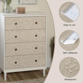 Heroad Peel and Stick Wallpaper Boho Brown Contact Paper 17.3"x393" Striped Wall Paper Modern Removable Self Adhesive Wallpaper for Bathroom Bedroom Cabinet Waterproof Neutral Wall Decor Vinyl Roll