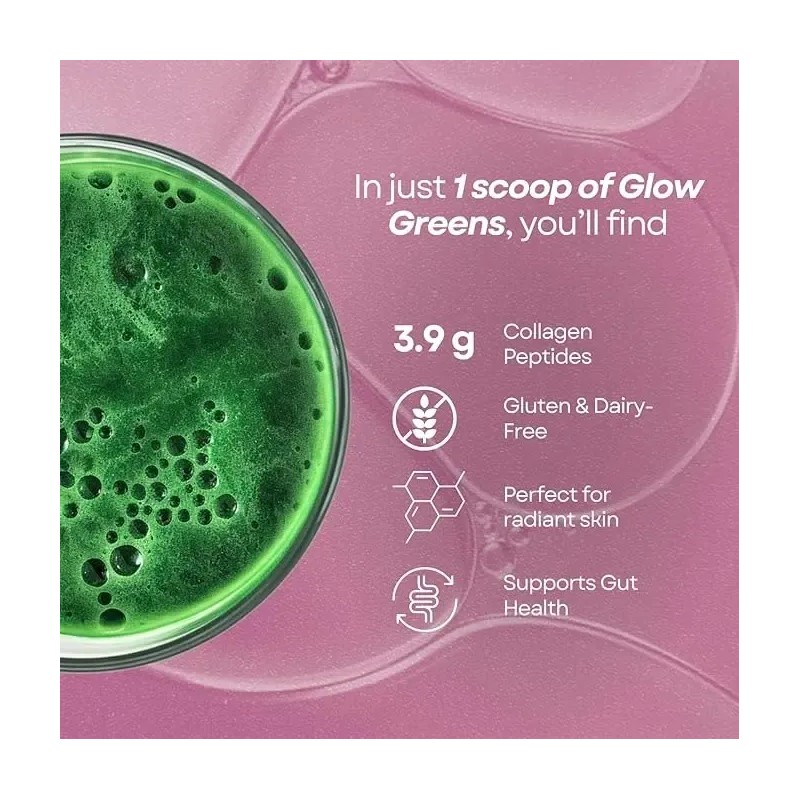 Polvo Ami Fitness Glow Green Colágeno Probióticos Jugo Verde