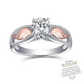 I'm a Wife to a Husband Circle Wings Memorial Hug From Heaven Fashion Angel Wing Ring(9a)