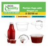 EcoQuality 2 Oz Leak Proof Plastic Condiment Souffle Containers with