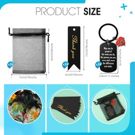 Sureio 72 Pcs Nurse Gift Include 24 Nurse Keychain with 24 Tassel Organza Bag and 24 Tag Thank You Gifts for Party(Black,Stylish Style)