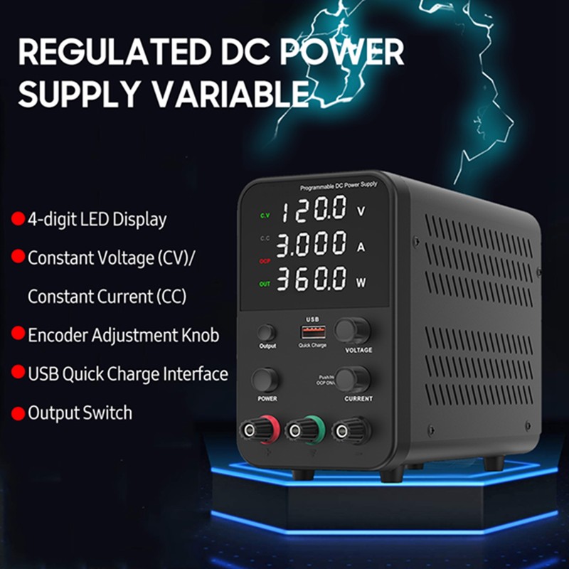 Bench DC Power Supply Variable 120V 3A Digital Display Adjustable