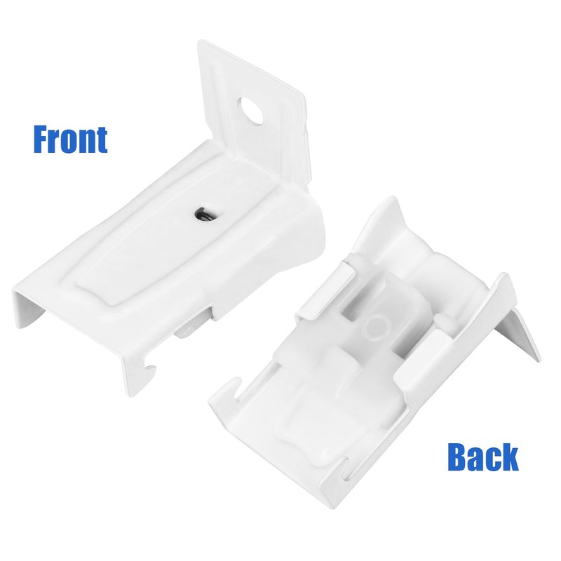 KOLAKO 10 Pack White Metal Curtain Track Brackets, Wall Mount,