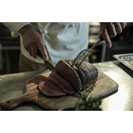 [Nagomi] Forged Carving Fork Brown - Made in Seki, Tsubame & Sanjo, Japan - Beautiful Mirror Polished Fork & Comfortable Pakkawood Handle