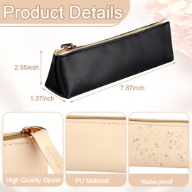 Kacctyen 10 Pcs Small Makeup Bag for Purse Mini Portable Cosmetic Bags with Zipper Leather Coin Lipstick Cosmetic Purse Accessories Small Travel Kit Storage Pouch for Women