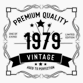HOF Trading 1979 Vintage Retro Design 40Th Birthday Celebration Vinyl Sticker Waterproof Decal Laptop Wall Window Bumper Sticker 5"