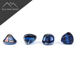 Reflective Fire Pit Glass Diamonds - Professional Grade Fire Glass for Fire Pit - 1" Firepit Glass Rock - Glass Stones - Gas & Propane Fire Pit & Fireplace Glass (10 Pound, Dark Blue)