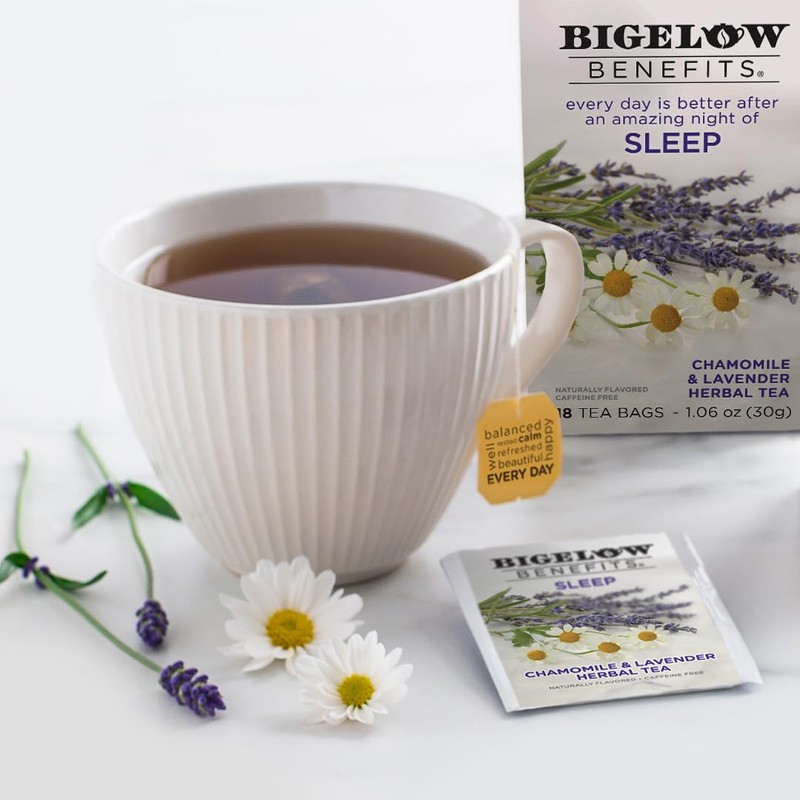 Bigelow Tea Benefits Sleep Chamomile & Lavender Herbal Tea, 18