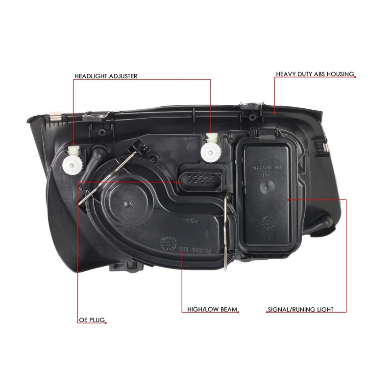 Auto Dynasty [Euro Model] E-Code Style Halogen Headlight with Fog
