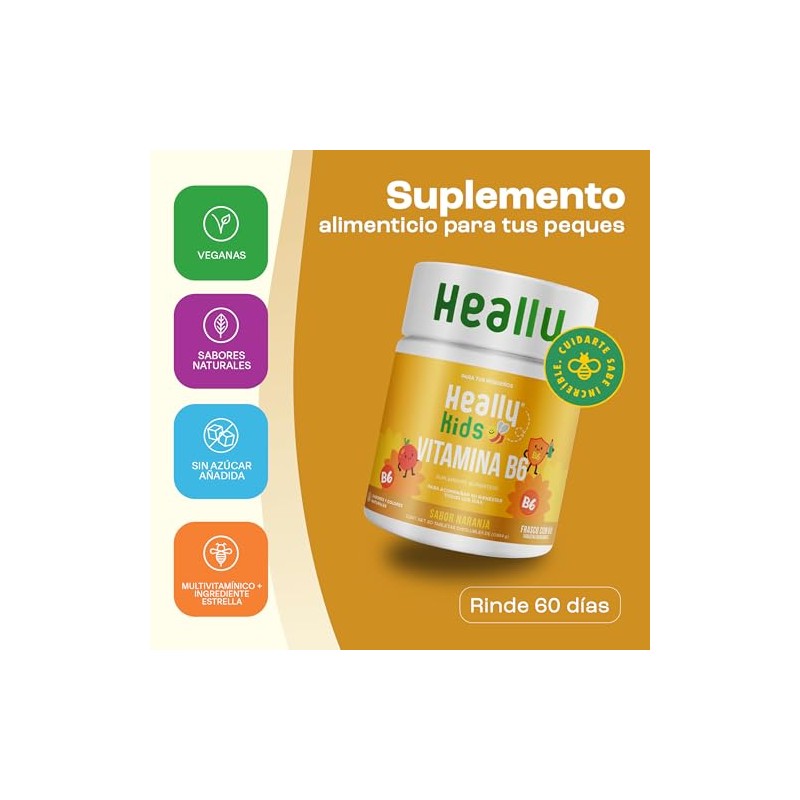 Heally Kids Vitaminas Niños Vitamina Tabletas Disolubles Energía Bienestar Vegano