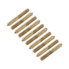 METALLIXITY Double Ended Screws (M6x50mm) 10pcs, Hanger Bolts Carbon Steel Self-Tapping Double Sided Screws - for Home Repairs