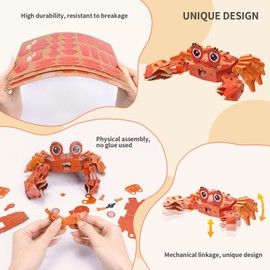 3D Paper Puzzle Model Kit for Kids Ages 8-12 & Adults,STEM Educational DIY Crab Assembly Toy, Brain Teaser Game for Learning Patience & Logic Skills,Perfect Birthday
