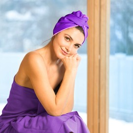 Fit-Flip Hair Turban Microfibre – 1 Piece, Absorbent and Quick-Drying – Special Turban Towel and Hair Towel (Purple-Pink)