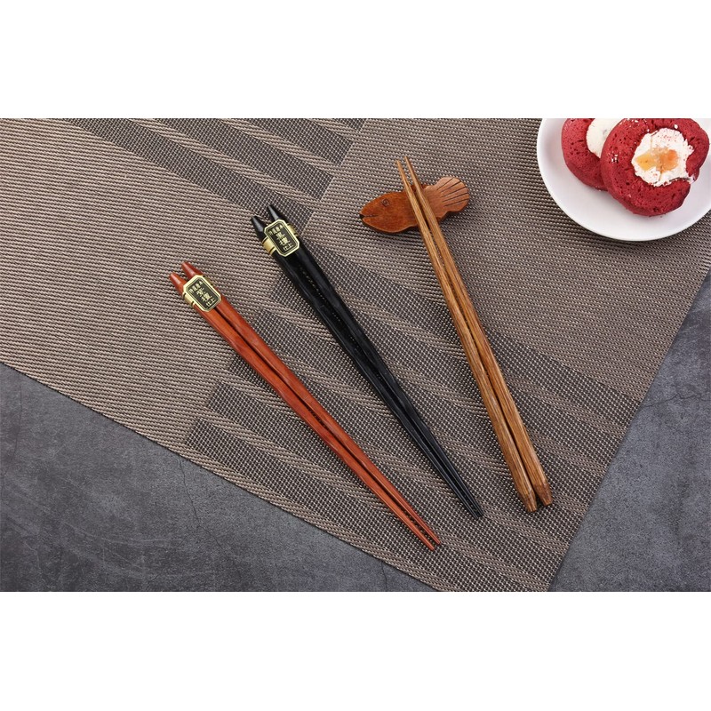 HuaLan Japanese Natural Wood Chopsticks Set, Reusable Classic Style Chopsticks