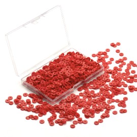 Hiswan Heishi 640pcs 6mm Red Polymer Clay Beads for Jewelry Making Bracelet Necklace