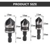 3 Pieces 1/4 Inch Hex Shank 5 Flute 90 Degree