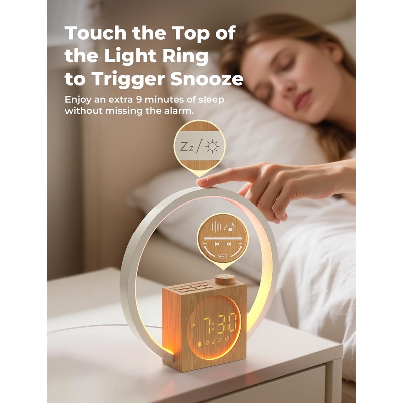 LIORQUE Sunrise Alarm Clock Wake Up Light, 30 Soothing Sounds