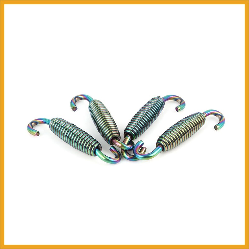 Partuto 10pcs 59mm Multicolor Motorcycle Exhaust Pipe Swivel Springs Replacement