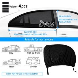 Sun Protection Car Children Darryy Pack of 2 Car Sun Shade Baby Sun Protection Car with UV Protection, with Zip, Sun Protection Car Side Window, Car Privacy Screen Curtains for SUV, 70 x 50 cm