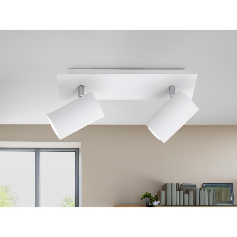Trio Leuchten bar in metal, white, spotlight bar 2-bulb, exclusive