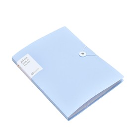 A4 File Document Folders Display Presentation Book Report Cover Clear Pockets Pastel Colours Durable Sleeves School Office Business Report Study Paper Storage Organiser (Blue, A4, 60)