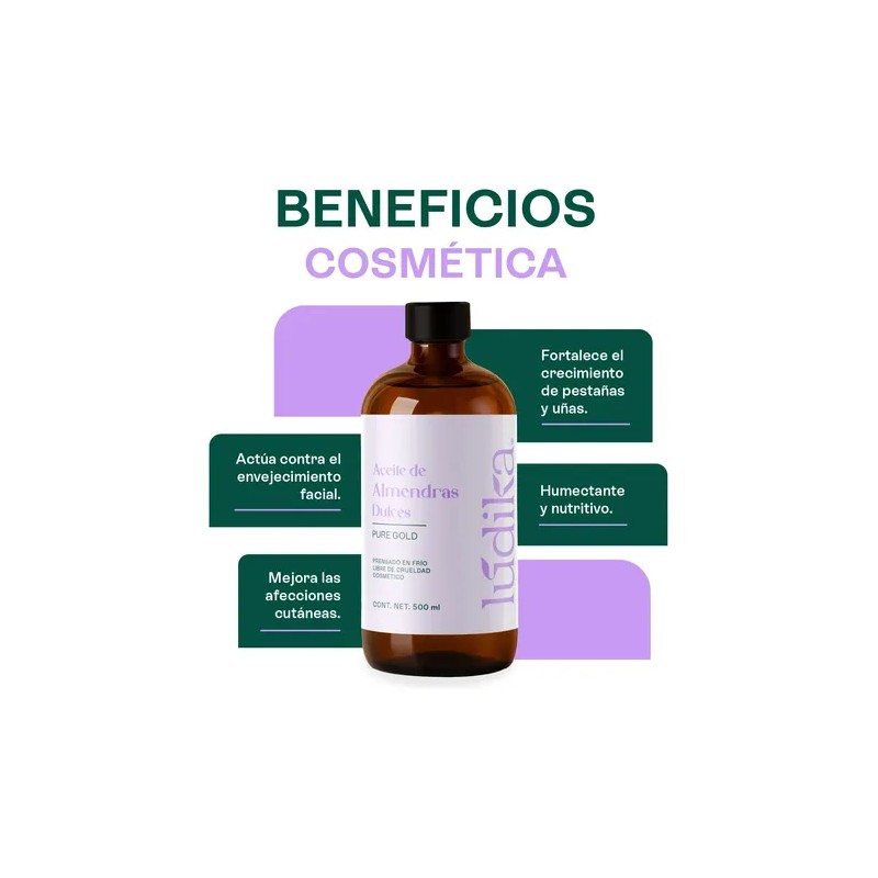 Aceite De Almendras Dulces, Uso Cosmético, 500 Ml