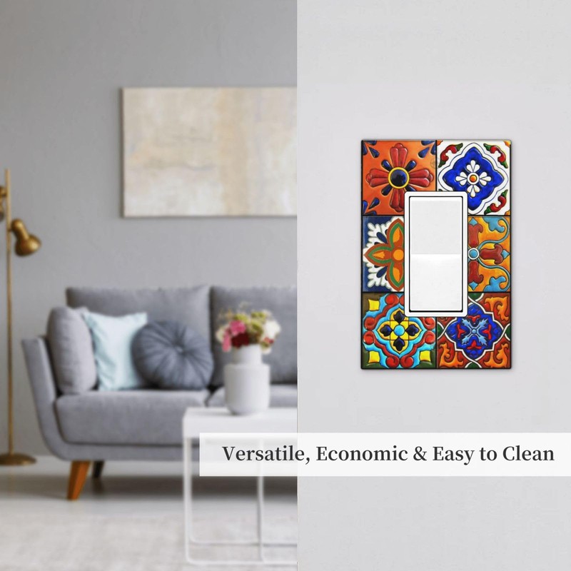Wpshijia Decorative Outlet Covers Modern Red Mexican Talavera Morocco Ceramic