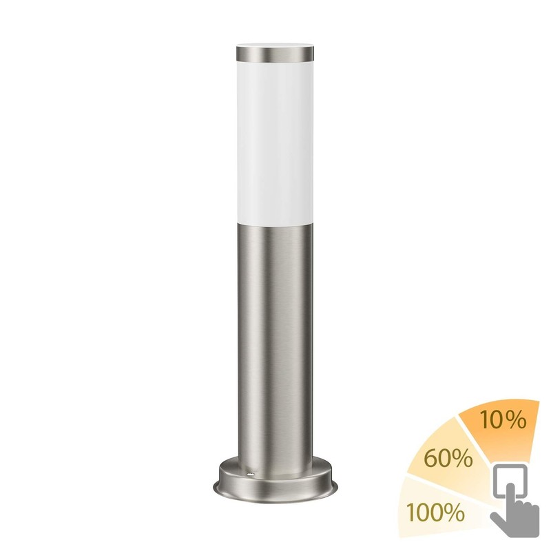 ledscom.de Poru Bollard Light for Outdoor Use, Stainless Steel, Round,