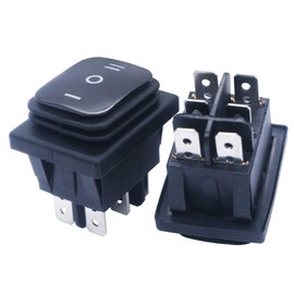 mxuteuk KCD4-203N-BK 2 Pieces Black Rocker Switch Waterproof Rocker Switch 230 V Car Switch 16 A/250 V 20 A/125 V 6-Pin 3 Position DPST On/Off/On Switch KCD4 for Car Boat