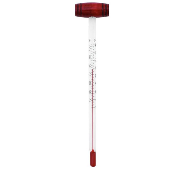 Franmara Wine Thermometer with Wooden Handle 9340, Red