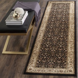 SAFAVIEH Lyndhurst Collection Runner Rug - 2'3" x 12', Black & Ivory, Traditional Oriental Design, Non-Shedding & Easy Care, Ideal for High Traffic Areas in Living Room, Bedroom (LNH316B)