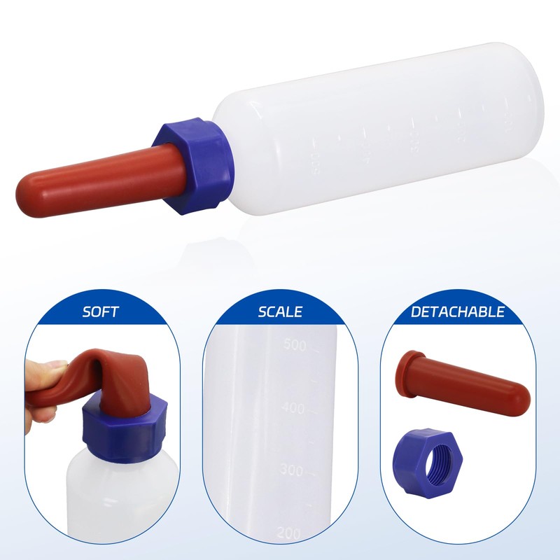 2PCS Calf Feeder Milk Bottle Livestock Drinking Bottles Calves Nursing