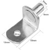 L-Shaped Support Shelf Bracket Pegs with Hole, Polished Nickel Steel