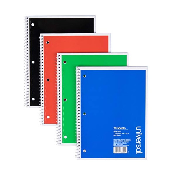 Universal 66624 1 Sub. Wirebound Notebook, 10 1/2 x 8,