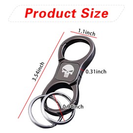 Slykew 1 PC Skull Key Chain, Key Organization Tool, Car Universal Accessories, for Most Cars, SUVs and Vans (Black)