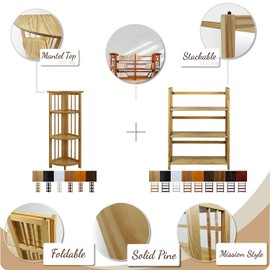 3 Tier Folding Bookcase Finish: Honey Oak