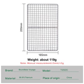 iBasingo Titanium Grill Grate Mini Grill Net Charcoal BBQ Grill Plate Camping Pot Rack Baking Cooling Grill Camp Barbecue Wire Mesh for Ourdoor Hiking Picnic Backpacking Ti2022C