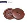 HARFINGTON 10pcs 40L Wooden Sewing Button 1"(25mm) 4 Holes Wood
