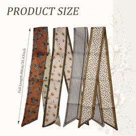 panthra 4 PCS of Scarf for Women, Scarf Headbands, Fashionable Scarves for Women Lightweight, Multifunctional Headscarf for Bag Hair Accessories