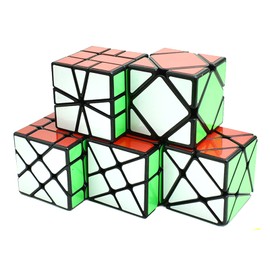 Tropibed Rubik's Cube Set, Speed Cube Set - 3 x 3 Fisher Windmill Axis Skewb and SQ1 3D Puzzle Games for Children Adults Brain Teaser Puzzle Cube