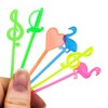 Hysagtek 200 Pcs Plastic Fruit Cocktail Appetizer Drinks Skewers Flamingo/Heart/Music