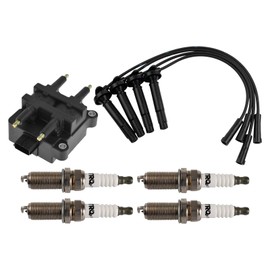TRQ Ignition Kit Ignition Coil Spark Plugs Spark Plugs Wire Set Compatible with 2003-2006 Subaru Baja 1999-2004 Forester Impreza Legacy 2000-2004 Outback