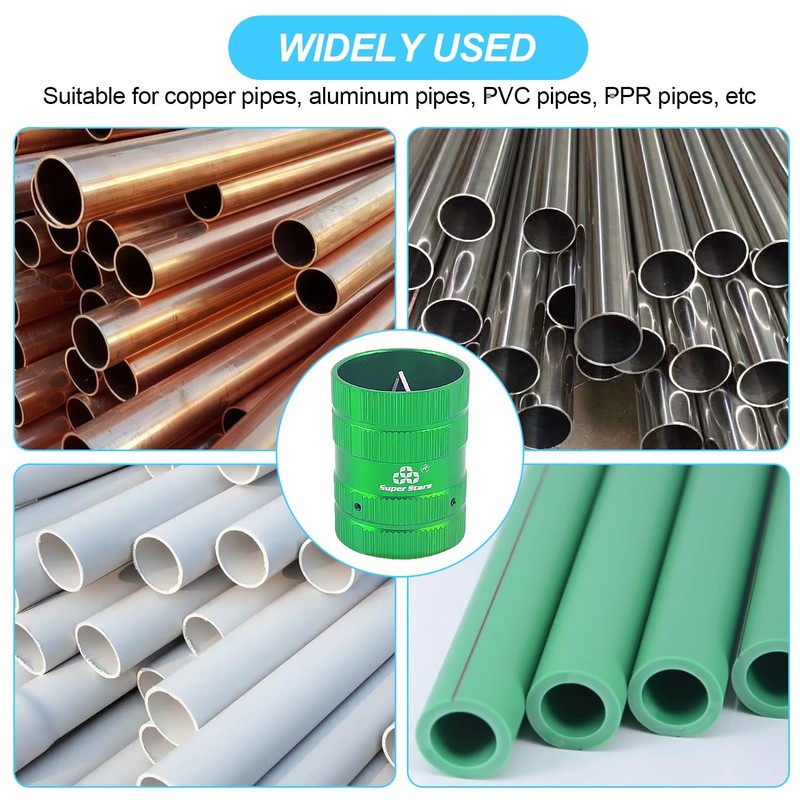 Pipe Reamer Tool, 50 × 65mm Green Aluminum Alloy Deburring