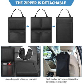 CGEAMDY Multifunktionale Auto Organizer Rücksitz, Kofferraum Organizer Auto, Oxford Tuch auto Kofferraum Hängende Aufbewahrungstasche, Automobil-Universalinterieur Dekoratives Zubehör(Grau)