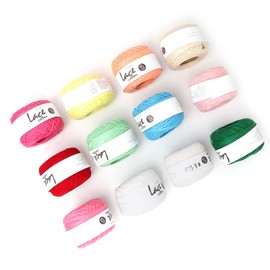 Crochet Yarn Popular Lace Line Cotton Hand Crocheted Summer Silk Light Thin Line (Set of 12 Colors)
